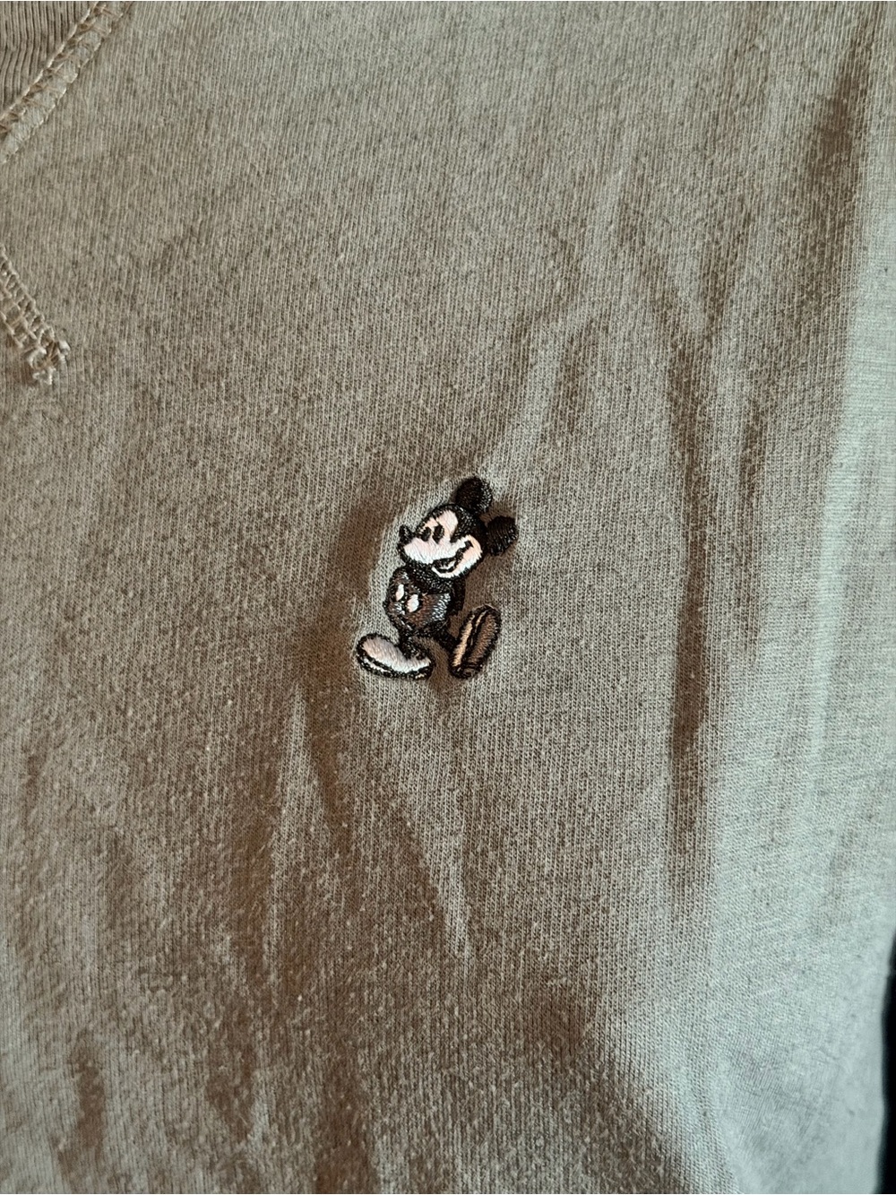 ⁠Disney Parks Womens S Gray Embroidered Mickey Mouse Pullover Sweatshirt Top - Picture 4 of 10